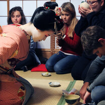Tea with a maikko in Japan